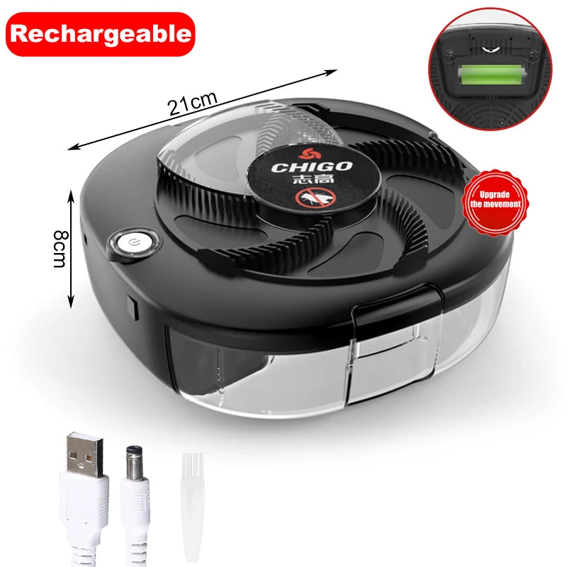 CHIGO Flycatcher Rechargeable/USB Electric Fly Trap Safety Indoor Flytrap Outdoor Insect Pest Catching Tool For Kitchen Garden