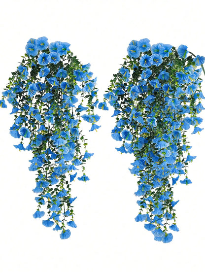 1/2/4pcs Artificial Eucalyptus Silk Flower Vine, UV-Resistant Greenery For Outdoor Hanging, Suitable For Anniversary, Graduation, Wedding, Party, Home, Office, Porch, Garden, Wall Decor In Spring & Summer