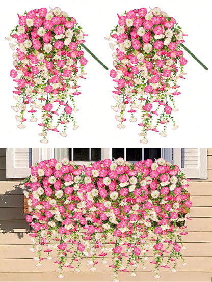 1/2/4pcs Artificial Eucalyptus Silk Flower Vine, UV-Resistant Greenery For Outdoor Hanging, Suitable For Anniversary, Graduation, Wedding, Party, Home, Office, Porch, Garden, Wall Decor In Spring & Summer