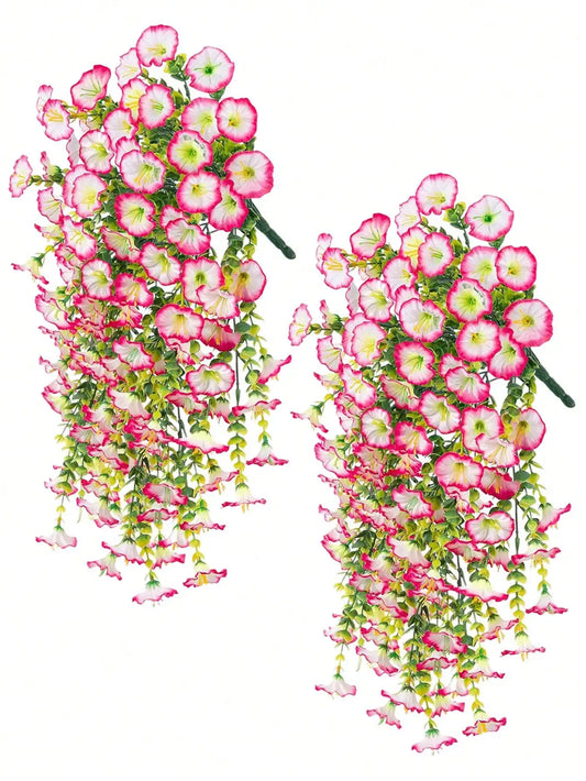 1/2/4pcs Artificial Eucalyptus Silk Flower Vine, UV-Resistant Greenery For Outdoor Hanging, Suitable For Anniversary, Graduation, Wedding, Party, Home, Office, Porch, Garden, Wall Decor In Spring & Summer