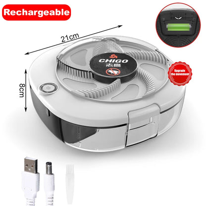 CHIGO Flycatcher Rechargeable/USB Electric Fly Trap Safety Indoor Flytrap Outdoor Insect Pest Catching Tool For Kitchen Garden