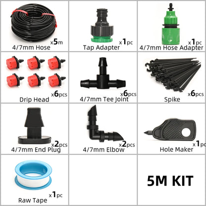 5M-60M Drip Irrigation System Plant Watering Set Watering Kits Adjustable Drippers For Irrigation Micro Garden Watering System