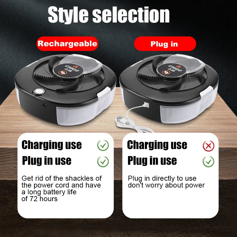 CHIGO Flycatcher Rechargeable/USB Electric Fly Trap Safety Indoor Flytrap Outdoor Insect Pest Catching Tool For Kitchen Garden