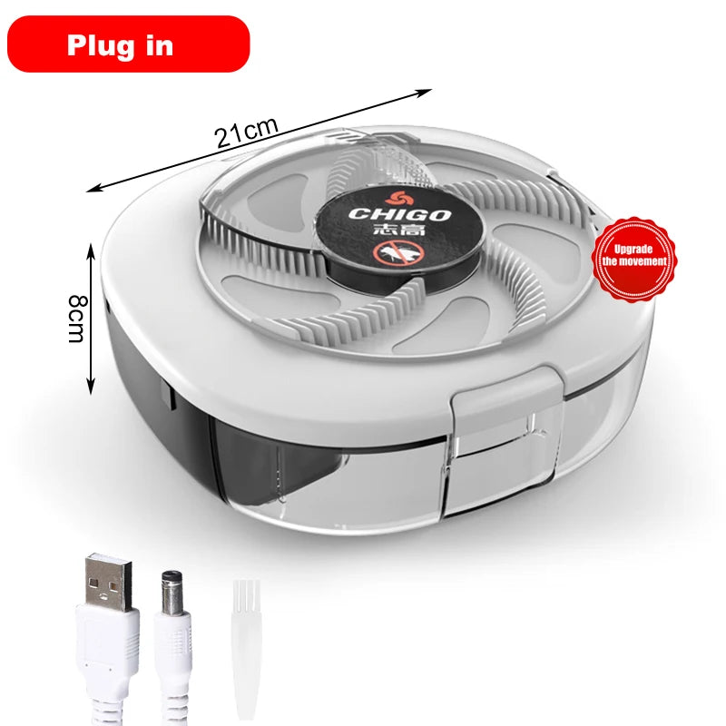 CHIGO Flycatcher Rechargeable/USB Electric Fly Trap Safety Indoor Flytrap Outdoor Insect Pest Catching Tool For Kitchen Garden