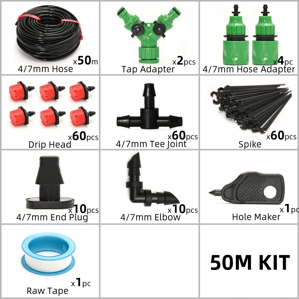 5M-60M Drip Irrigation System Plant Watering Set Watering Kits Adjustable Drippers For Irrigation Micro Garden Watering System