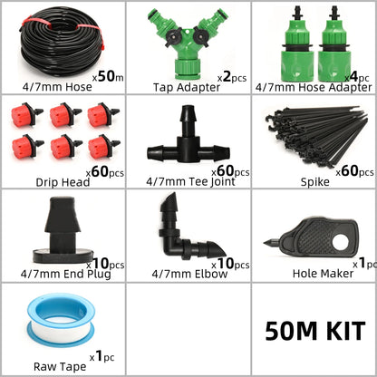 5M-60M Drip Irrigation System Plant Watering Set Watering Kits Adjustable Drippers For Irrigation Micro Garden Watering System